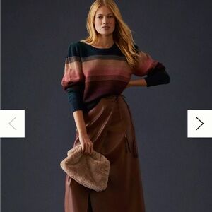 PAIGE Navy and Pink Striped Sweater